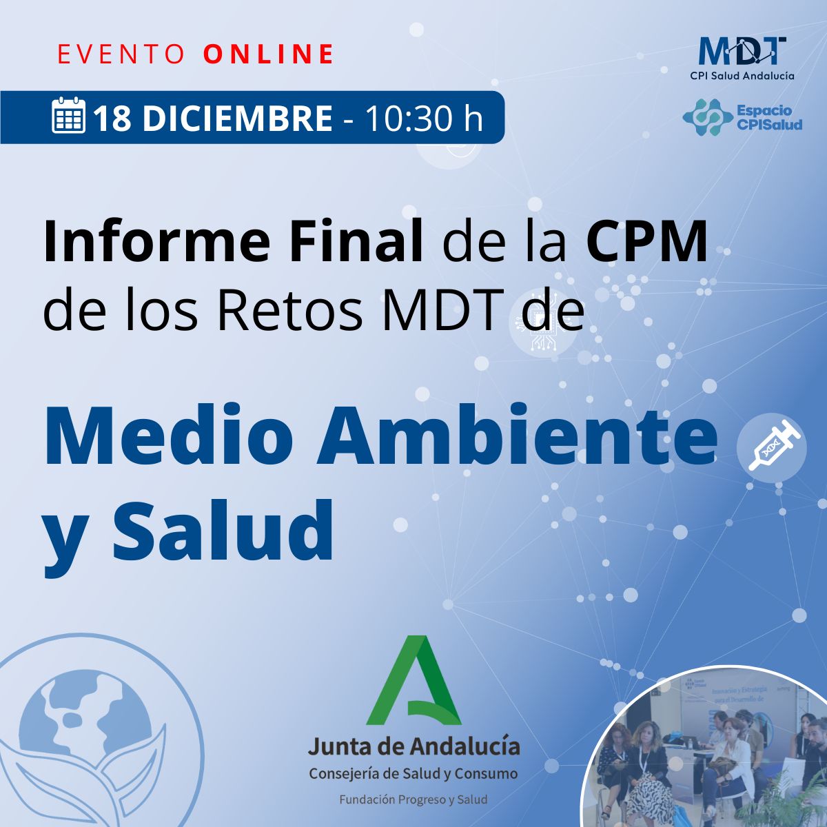 Presentación online de los Informes Finales de las CPM de los Retos del Mapa de la Demanda Temprana de Medio Ambiente y Salud